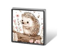 Hedgehog Sitting on Top Lapel Pin Brooches Square Fashion Brooch Pin Cute Button Badges Alloy Button Pins Enamel Pins Metal Pinback for Hat Shirt Clothing Bags