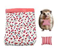 Hedgehog Sleeping Bag, Hedgehog Nest Hideout, Warm Cozy Hedgehog House Bed with 2 Small Pillows, Small Animal Winter Sack for Hamster Sugar Glider, Cuddle Pouch for Small Pets Cage Accessories