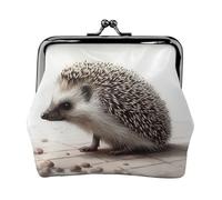 Hedgehog Small Coin Purse For Women, Kiss-Lock Wallet Leather Cute Coin Wallet Mini Coin Pouch Change Purse Key Holder