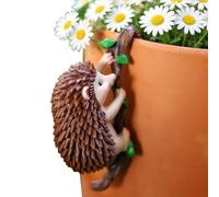 Hedgehog Statue Plant Pot Hanger, Cute Climbing Hedgehog Flower Pot Hanger Figurine, Decorative Hanging Garden Ornament for Home Garden Fence Patio Lawn Yard