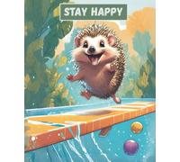Hedgehog Stay Happy Notebook: cute animal notepad | 110 pages, ruled, 7.5"x9.25"