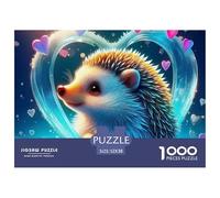 Hedgehog Surrounded by Hibiscus Flowers Thick Sturdy Cardboard Excellent Brain Game, Suitable for Improving Mental Flexibility And Focus 52x38cm/1000pcs