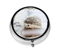 Hedgehog This Small, Round Pill Box is a Portable Travel Medicine Organizer with Three compartments for Storing Daily medications.