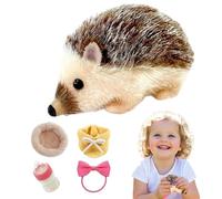 Hedgehog Toy,5 Inch Hedgehog Companion - Silicone Doll, Animal Model with Sleeping Pad for Kids Play Travel Home Nursing Game