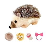 Hedgehog Toy - 5 inch Playmate, Realistic Silicone Animal, Miniature Model with Soft Sleeping Mat,Fun Interactive Collection 2.75 x 5.12 inch, Safe Design, Play