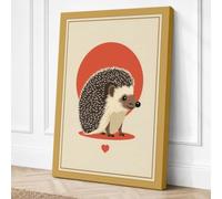 Hedgehog Under Sun Canvas Wall Art Print 36x24 Inch (91 x 61 cm)