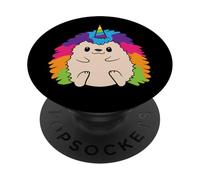 Hedgehog, unicorn, rainbow, colourful hedgehog PopSockets Adhesive PopGrip