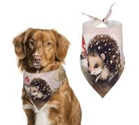 Hedgehog Watercolor Painting Pet Scarf Print Pet Triangle Bibs Scarf Dog Bandanas Cat Birthday Cute Soft Puppy Scarfs Washable Daily Handkerchief for Small Medium and Large Dogs