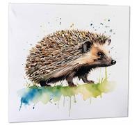 Hedgehog Watercolour Card - Hedgehog Greeting Card 145mm x 145mm Square