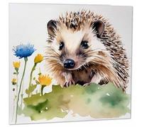 Hedgehog Watercolour Card - Hedgehog Greeting Card 145mm x 145mm - Square