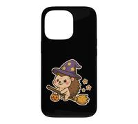 Hedgehog Witch on Broom with Stars Case for iPhone 13 Pro