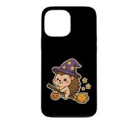 Hedgehog Witch on Broom with Stars Case for iPhone 13 Pro Max
