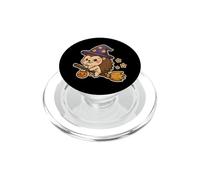Hedgehog Witch on Broom with Stars PopSockets PopGrip for MagSafe