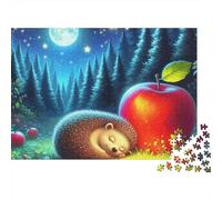 Hedgehog with Apple Night Forest 1000 Piece Jigsaw Puzzle for Adults 52x38cm/1000pcs