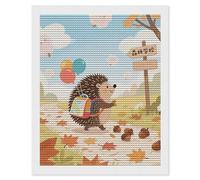 Hedgehog with Backpack Diamond Art Kits for Adults 16"x20" DIY Diamond Painting Kit for Beginners Gem Art Painting with Round Full Drill Diamonds DIY Paint Paintings for Home Wall Decor Gift
