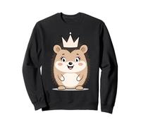 Hedgehog with Crown Illustration Sweatshirt