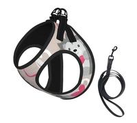 Hedgehog With Heart Love,Pet Harness,Adjustable Reflective Dog Harness,Pet Leash Vest,M