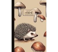 Hedgehog with Mushrooms: Soft Pastel Illustration - Lined Composition Journal Notebook Paper for Work/School/Office/Travel
