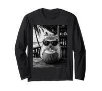 Hedgehog with Sunglasses and Coconut Drink Long Sleeve T-Shirt