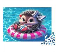 Hedgehog1000 Pieces Jigsaw Puzzle for Adults And Kids Educational Games Cute PetChallenging for Home Decoration Great Gift Idea38x26cm/1000pcs