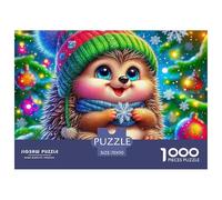 Hedgehog1000 Puzzles for Adults Jigsaw Puzzles Beautiful Decoration Puzzle Colourful Challenging Cute Animal Theme Brainteasing Adults Jigsaw Puzzle 70x50cm/1000pcs Educational Games