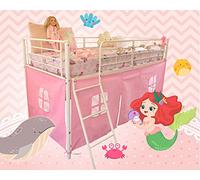 HedgehogEmporium Tent for Midsleeper Cabin Bed Mid Sleeper Pretty Pastel Pink with Windows