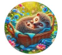 HedgehogJigsaw Puzzles 1000 Pieces for Adults Kids Round Cute PetCreative Challenging Puzzle Toy1000pcs (67.5x67.5cm)