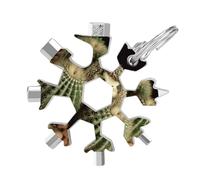 Hedgehogs Cactus 19-in-1 Snowflake Multi Tool, Stainless Steel Metal Snowflake Multitool with Keychain, Compact & Portable Tools for Outdoor Camping Survival Daily Use Gift for Men
