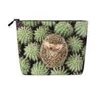 Hedgehogs Cactus Cosmetic Bag - Single Layer Large Capacity Travel Organizer, Daily Organizer with Zipper