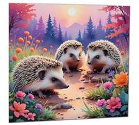 Hedgehogs Greeting Card - Any Occasion - Artistic Hedgehog Illustration