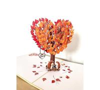 Hedgehogs in Heart Tree Pop Up 3D Card. Romantic autumn anniversary, valentines greeting card for Her,Girlfriend,Wife,Him, Boyfriend,Husband. 15cmx15cm (Hedgehog Love)