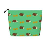 Hedgehogs & Leaves, Cosmetic Bag Imitation Linen Makeup Bag Portable Travel Toiletry Bag