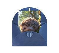 Hedgehog's Walk patterned Blue party invitation, vertical greeting card, suitable for anniversary