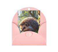 Hedgehog's Walk patterned Pink party invitation, vertical greeting card, suitable for anniversary