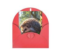 Hedgehog's Walk patterned Red party invitation, vertical greeting card, suitable for anniversary