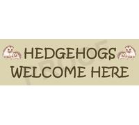 Hedgehogs Welcome Here Metal sign Garden Patio Outdoor Plaque Home Wildlife Gift (Aluminium Small (280x90mm) Approx)