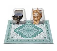 Hedgeink Cat Litter Mat Litter Trapping Mat, Non-Slip Waterproof Cat Litter Tray Mat Washable Soft on Paws Urine Proof Floor Protector for Indoor Kitten,85 x 57 cm