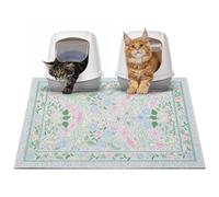 Hedgeink Cat Litter Mat Litter Trapping Mat, Non-Slip Waterproof Cat Litter Tray Mat Washable Soft on Paws Urine Proof Floor Protector for Indoor Kitten,85 x 57 cm