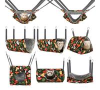Hedgeink Ferret Hammock 8 Pack Guinea Pig Hammock Washable Rat Chinchilla Hammock Hamster Cage Accessories Cozy Ferret Bed Toys for Small Animals Pet Sugar Glider