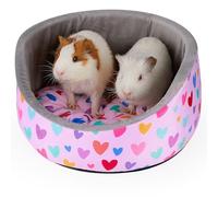 Hedgeink Guinea Pig Bed Soft Cat Beds Sleeping Nest with Thick Removable Mat Rabbit Beds Machine Washable Guinea Pigs Accessories, Round Cuddler Cup Bed for Rabbit Ferret Hamster Chinchilla