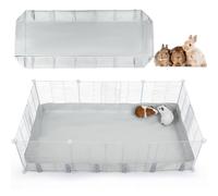 Hedgeink Guinea Pig Cage Liner with Velcro Waterproof Rabbit Bedding with Tarp Bottom Cage Liner for Hamster Suitable for C&C Grids Cage, Not Include Cage for Guinea Pig, Hamster, Bunny, Gray