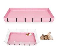 Hedgeink Guinea Pig Cage Liner with Velcro Waterproof Rabbit Bedding with Tarp Bottom Cage Liner for Hamster Suitable for C&C Grids Cage, Not Include Cage for Guinea Pig, Hamster, Bunny, Pink