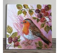 Hedgerow Robin Ceramic Picture Tile Artwork By Judith Yates Hanging Wall Art Home Decor