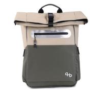Hedgren Unisex Chain Backpack, Beige/Olive, standard size, Casual