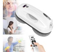 HEDIR Window Cleaner Robot, Automatic Window Cleaning Robot With Water Spray, Electric Intelligent Robot Window Cleaner Smart Glass Cleaning With Remote Control 5600Pa Suction,White-W R4S