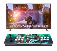 Hedlaoy 28890 Games 3D Pandora Box Arcade Game Console,Retro Video Game Machine for TV PC Projector, 1280x720 HD Output,Search/Save/Hide/Pause Games,Support 4 Players (28890 Games Green)