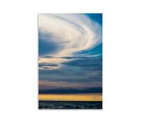 Hedlektio The Edge of A Storm Blowing in from Across Lake Michiga ... Poster Landscapes Canvas Art Painting Office Home Wall Decor Gifts 08x12inch(20x30cm)