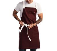 hedley & bennett Crossback Apron - Chef Apron with Pockets, Adjustable Straps, 100% Cotton Canvas - House Re, House Red, One size