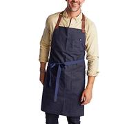 hedley & bennett Waxman Apron - 100% Cotton, Water Resistant, Heavy Duty Waxed Canvas Apron with Pockets & Adjustable Strap for Grilling, Baking, BBQ, Cooking - Professional Chef Apron - Atlantic