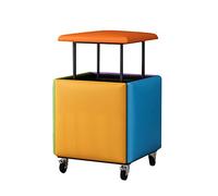 HEDMAI Leather Square Stool, Multifunction Cube Chair Sofa Stool Space-saving Living Room Combination Stool Storage Foot Stool with Padded Seat,Color,L